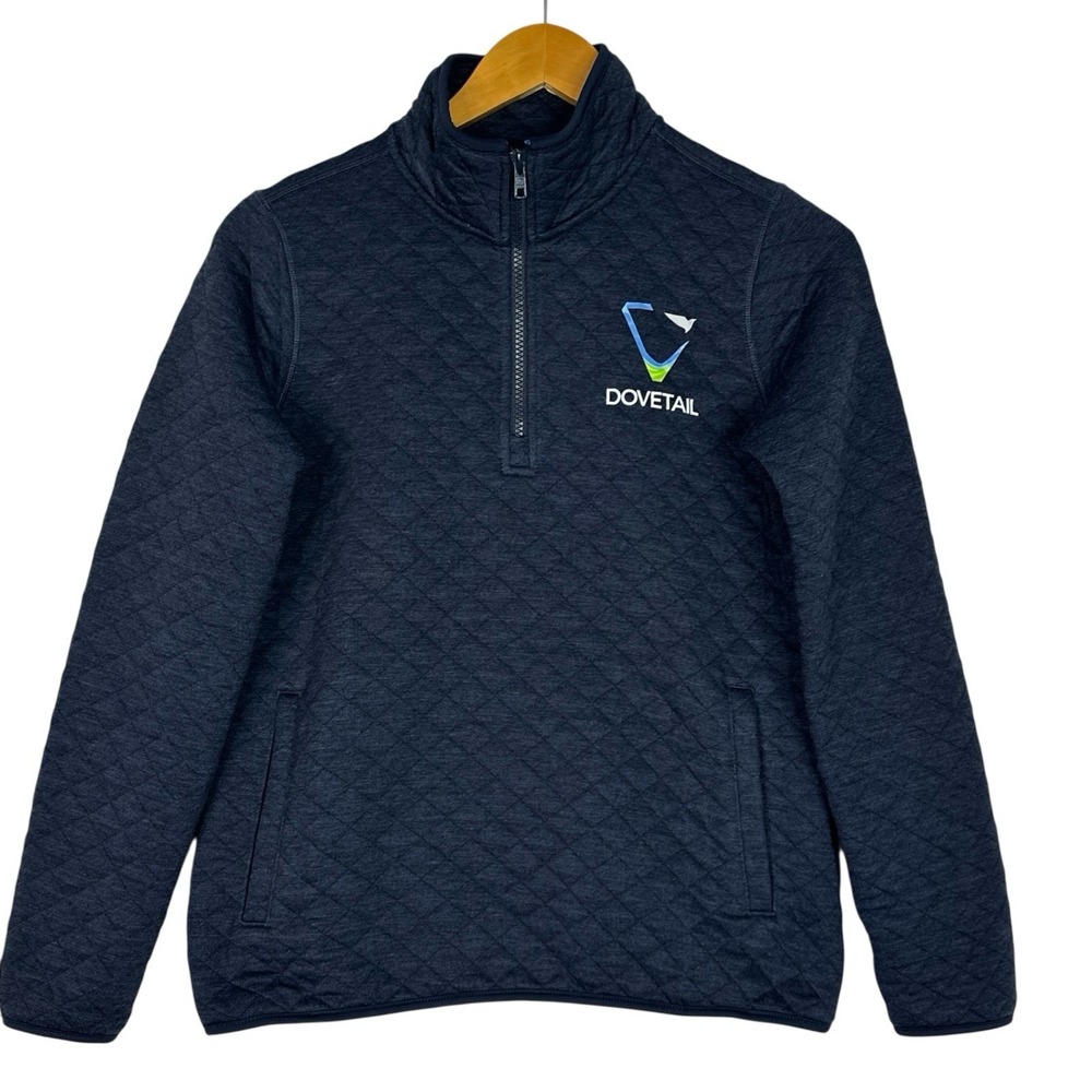 Marine Layer Corbet 1/4 Zip Pullover Quilted Jacket Men's XS Navy Long Sleeve